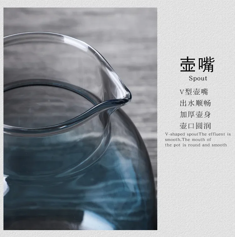 Glass pitcher 1800ml Glass Cold Water bottle With Handle Fruit Tea Cup Kettle Mountain Design High temperature heatable Jug
