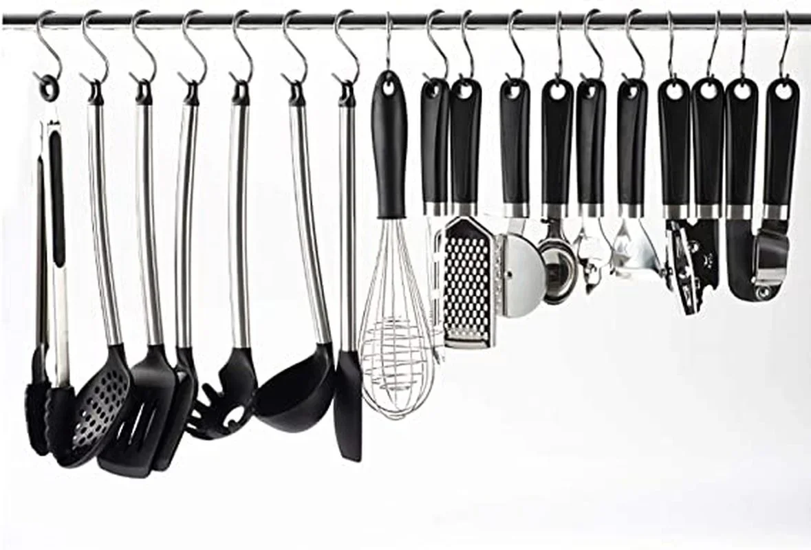 Stainless Steel S Shaped Hook Kitchen Bathroom Clothing S-shaped Hanger Hooks Multifunctional Metal Hanging Hook 1/5/10Pcs multi purpose hooks kitchen hooks metal hook