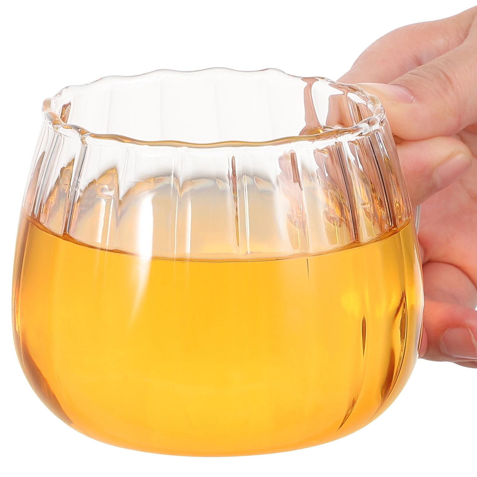 2pcs Transparent Glass Mugs Coffee milk and pumpkin cupswith Handle 350ml Coffee Tea Mugs Clear Drinking Cup Glassware Drinkware