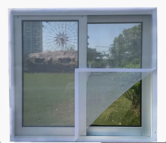 Self adhesive reusable window mosquito net, mosquito proof window screen, thin gauze, customizable summer washable mesh fabric 3