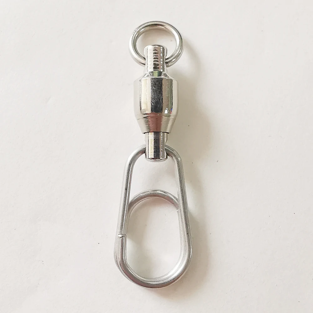 DNDYUJU 5 To 10X Fishing Bearing Rolling Swivels Stainless Steel Oval Split Rings Hooked Snap Fishing Lure Connector Accessories