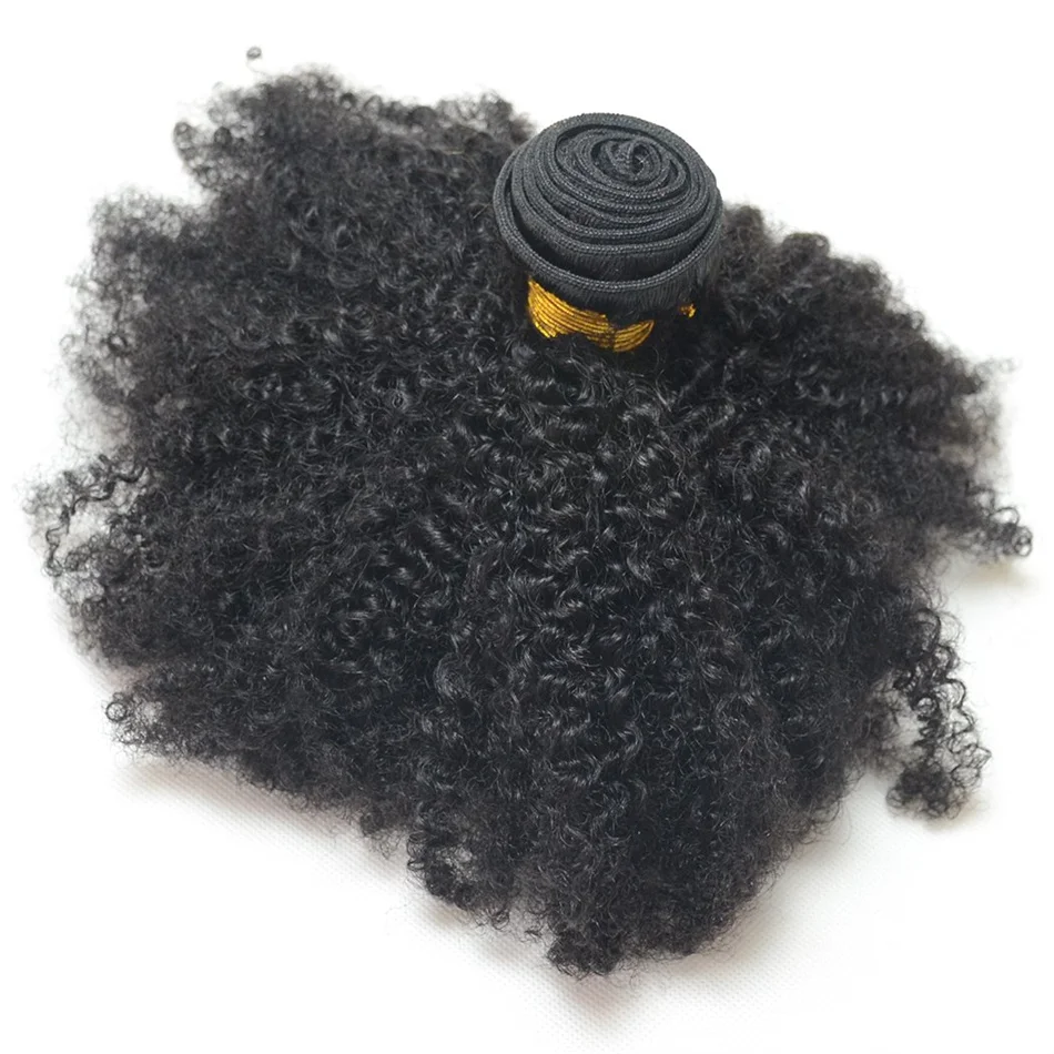 Brazilian Human Hair Bundles Afro Kinky Curly Bundles Human Hair Weaveing Remy Extension For Women 8-22 Inch Natural Color