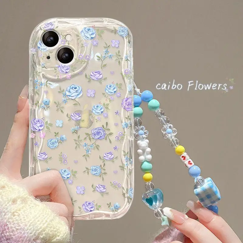 thumbnail image 1 of Bracelet Wrist Phone Case for Samsung Galaxy S23 S24 Ultra S20 FE S21 Plus A54 A34 A24 A14 A55 A35 A25 A05 Soft Silicone Cover, 1 of 4