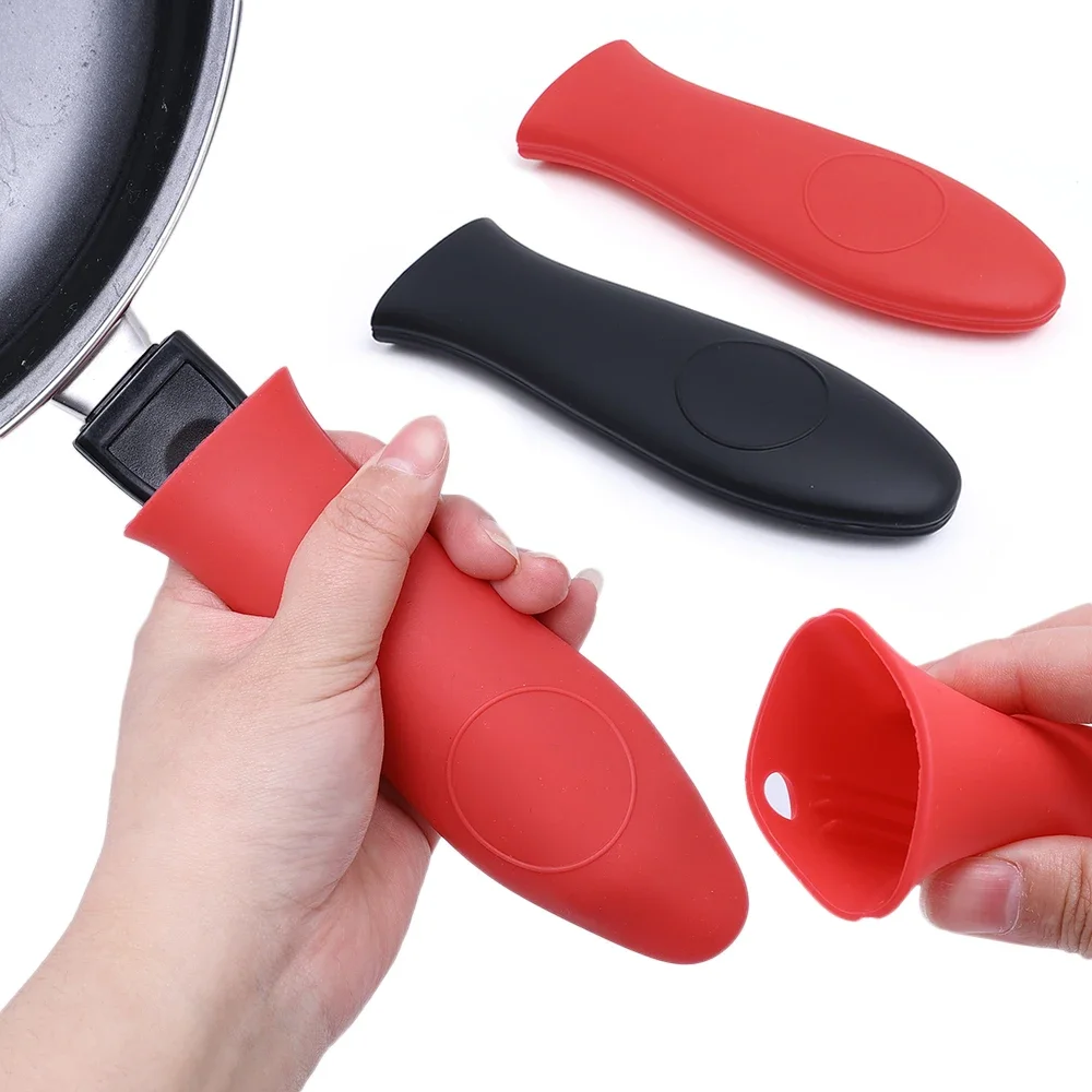 Non-Slip Silicone Pot Handle Holder Dismountable Cookware Parts Potholder Cast Iron Skillet Grip Sleeve Cover Pots Pans Handle pot handle cover