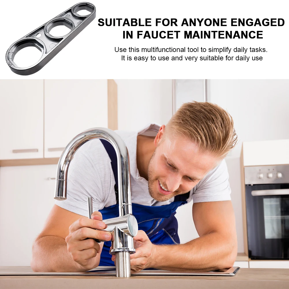 Faucet Aerator Wrench Flows Adjusting Faucet Bubbler Wrench Multi-Purpose Faucet Wrench Plumbing Tool for Homeowners Plumbers