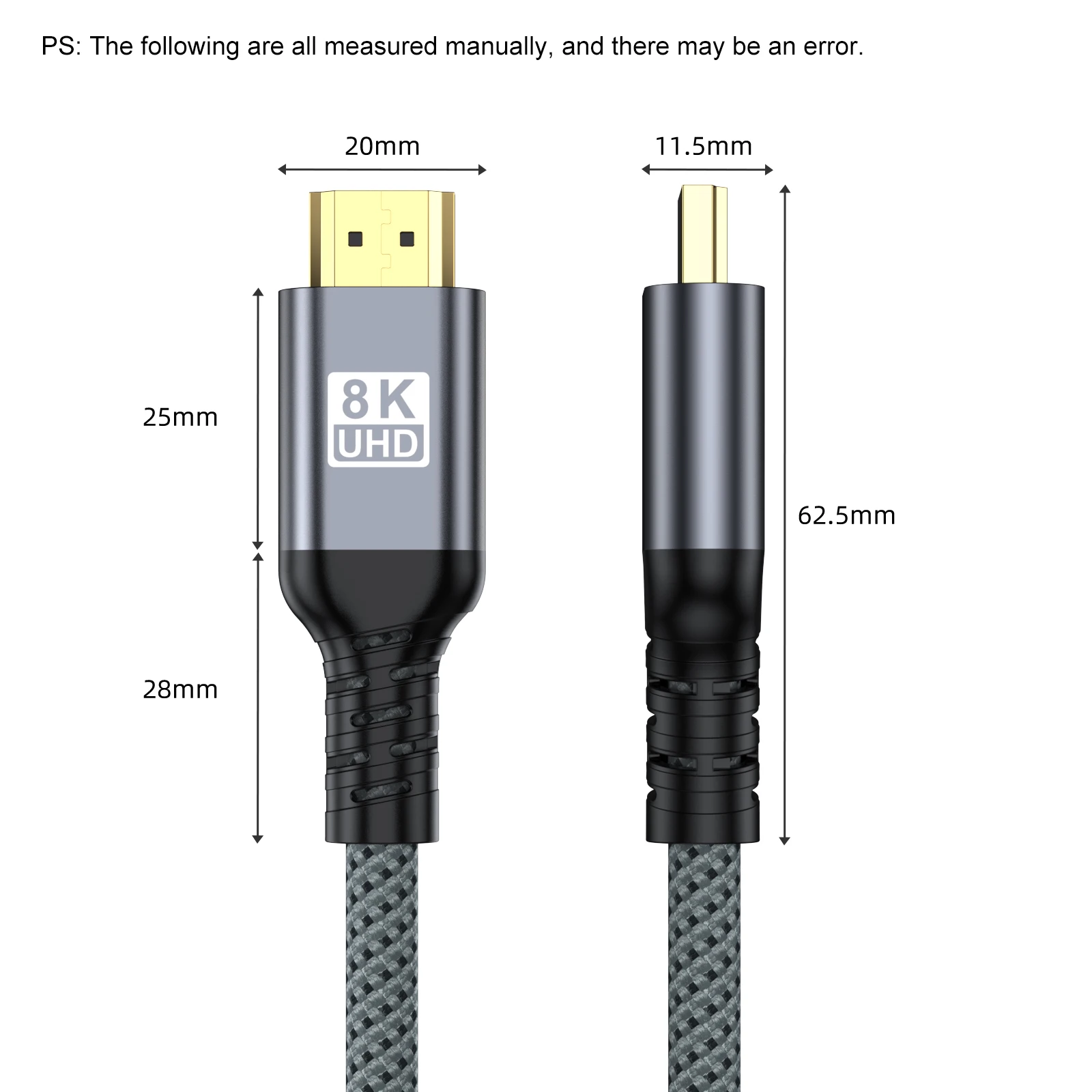 Ultra High-Speed 8K HDMI Braided Cable with HDR Support - Available in Multiple Lengths