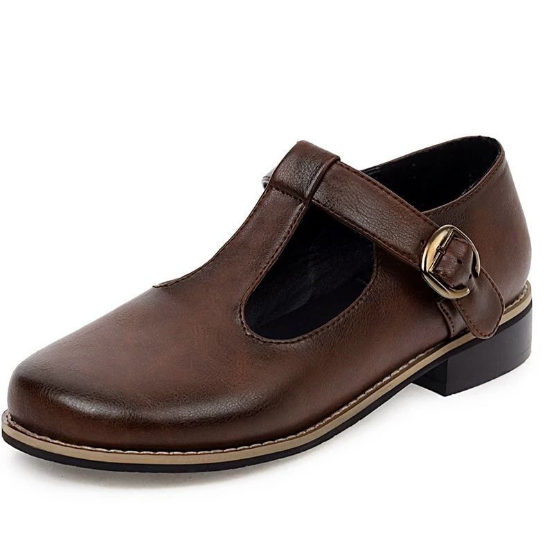 Vintage Loafers Oxfords Shoes For Women Casual Fashion Flats Student Footwear Creepers Shoes For Girls Large Size 45 48 Brand women oxford shoes