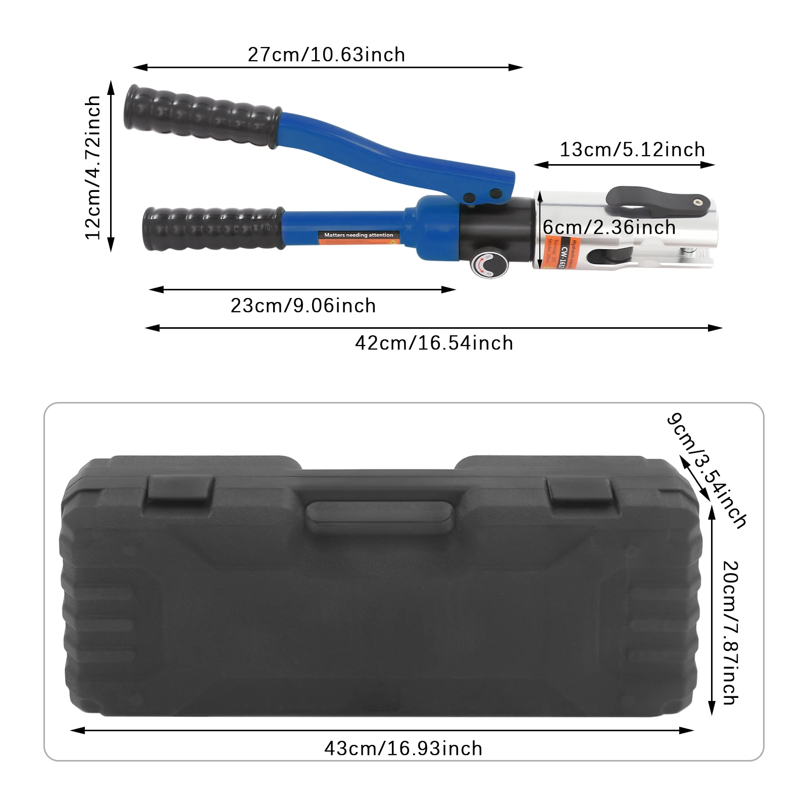Hydraulic Crimping Plier for Copper Pipes, Hydraulic Crimping Tool with 5 Dies (V12, V15, V18,V22, V28)