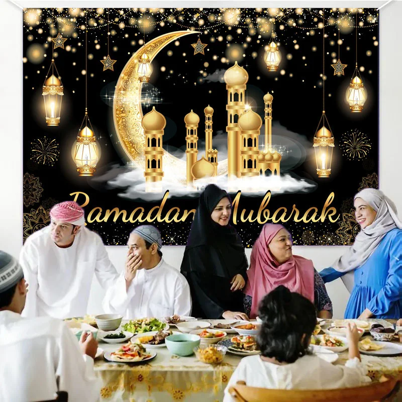 Eid Party Theme Traditional Background Ramadan Mubarak Decorations for Home Islamic Muslim Kareem Eid Al Adha Prop Gift Poster birthday backdrop party backdrop curtain party decoration party supplies