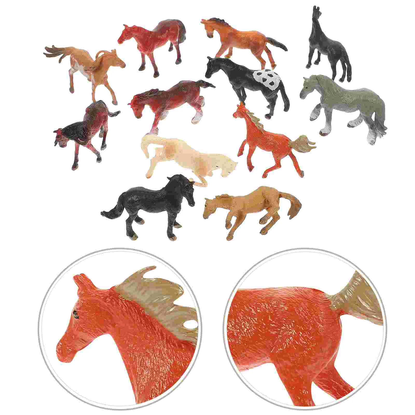 

12 Pcs Horse Model Toy Adorable Toys Horses Desktop Figures House Decorations for Home Figurines Mini Decorate