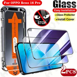 2 - Pack One - Click Privacy Tempered Glass Screen Protector with Dust - Free Installation for OPPO Reno 16 Pro (2 Pcs)