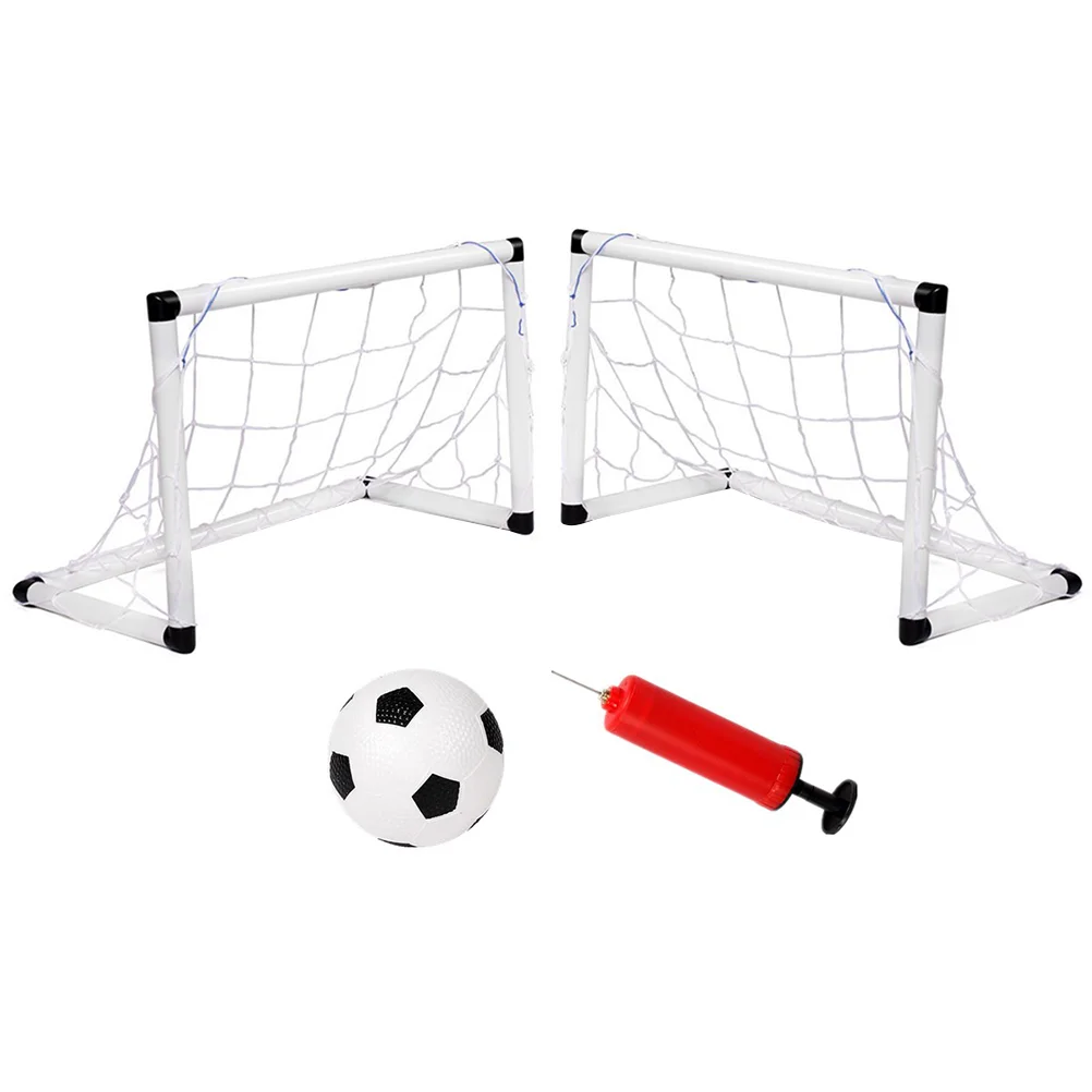 

1 Set Soccer Goalpost Portable Inflatable Football Training Set Outdoor Soccer Sports Toy White Black (2Pcs Football Doors, 1Pc