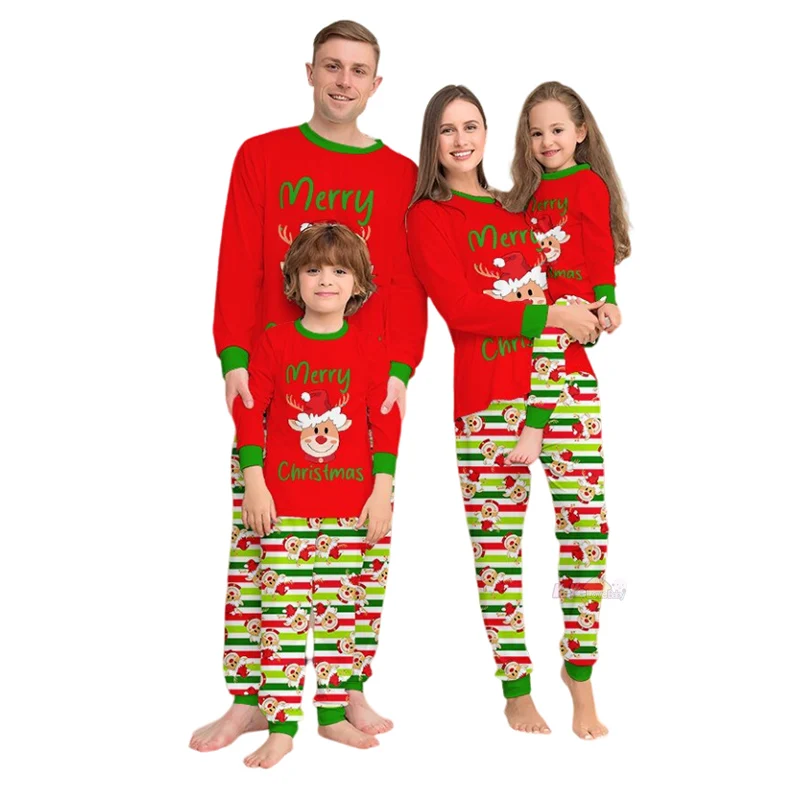 thumbnail image 1 of Conjunto de pijamas a juego para la familia de Navidad 2025, pijamas a juego para padre, madre, hija, hijo y niña, 1 of 5