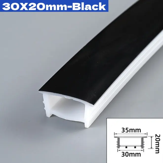 Black Flexible LED Neon Rope Lamp Silicone Tube Diffuser Recessed Channel For WS2811 WS2812B Waterproof Ribbon Neon Strip Lights - Image 7