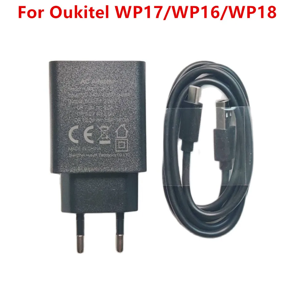 

Original Charger 12V 1.5A 18W With Tpye-C Usb Data Cable EU Europe Adapter Universal Port For Oukitel WP17/WP16/WP18 Phone