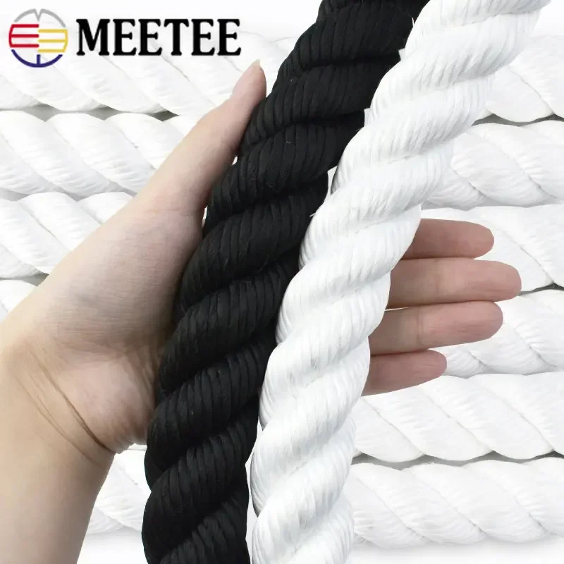 1M 20mm Twisted Cotton Cord High Tenacity Cotton Rope Push-pull Bag  Decorative Ropes DIY Home Textile Belt Strap Craft