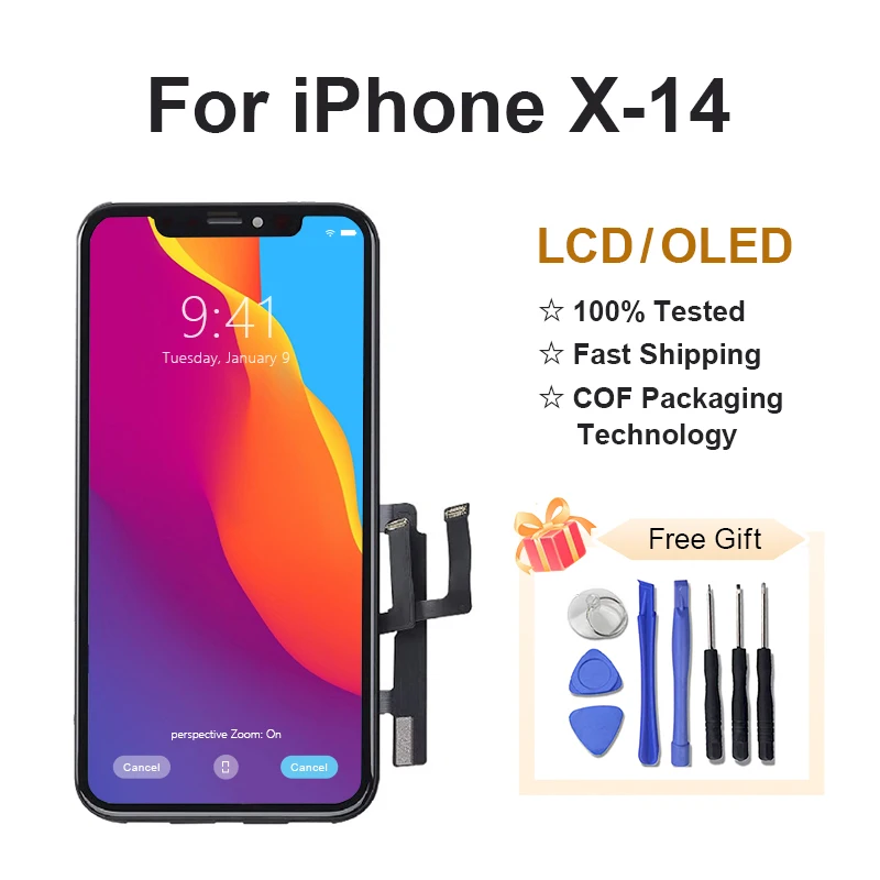 Lcd Oled Per Iphone X Xs Xr 11 12 13 14 Pro Max Mini Plus Display Prezzo Display Di Fabbrica Sostituzione Dello Schermo Pantallas In Vetro