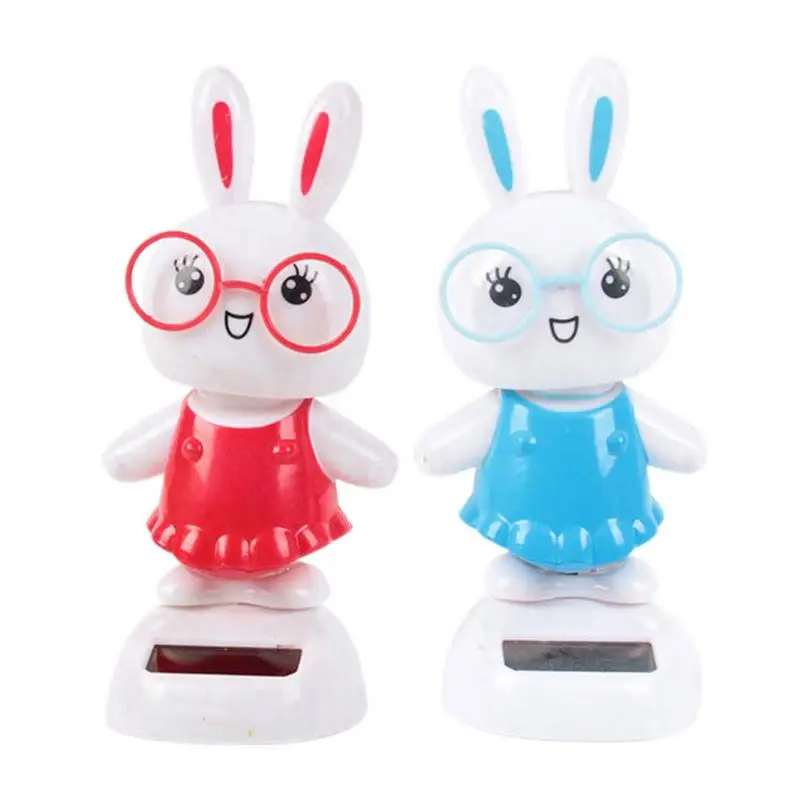 

Solar Powered Dancing Bunny Shaking Head Dancing Toys Swinging Toys Solar Powered For Car Interior Decor Desktop Ornament Cute