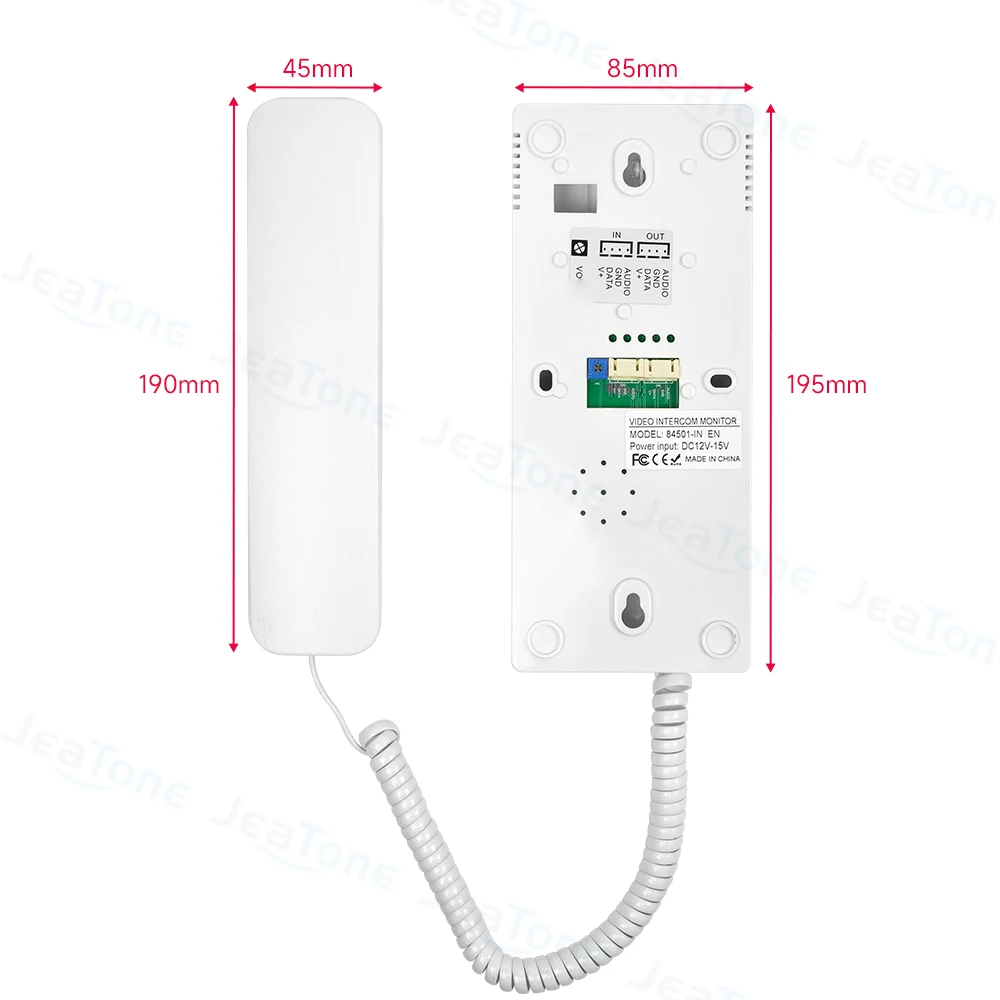 JeaTone Home Audio Hörer Portier Telefon Wired Intercom System für Wohnung mit Dual Weg Sprechen, Entsperren, transfer Anruf Funktion