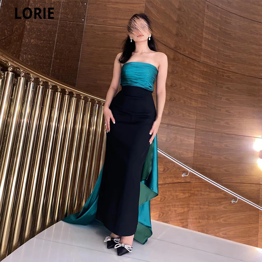 

LORIE Satin Saudi Arabia Mermaid Prom Dresses Strapless Tail Evening Party Dresses Vestidos De Fiesta Elegantes Para Mujer 2023