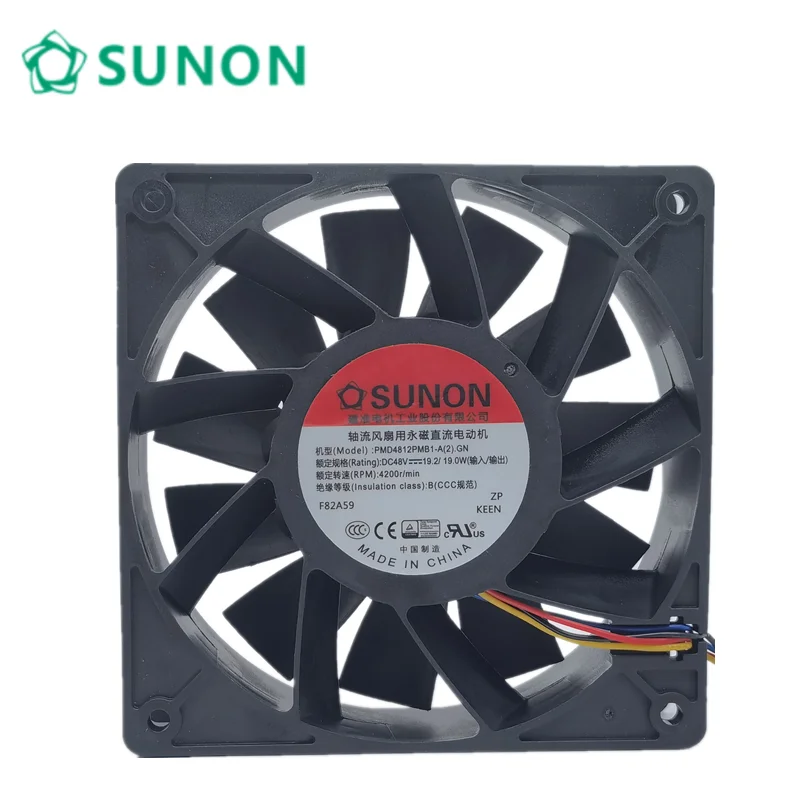Новинка, для SUNON PMD4812PMB1-A 12038, 48 В, 19,0 Вт, вентилятор с большим объемом воздуха 12 см