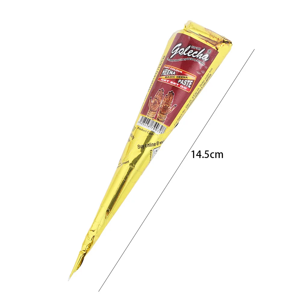 Natural henna cone brown color henna paste cone women finger cream stencil feet makeup temporary for tattoo drawing temporary tattoos tattoo stencil