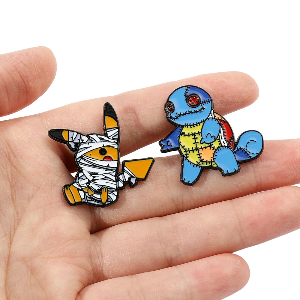 Creative Bandage Pikachu enamel brooch 5 Pcs Set Personalize Gengar