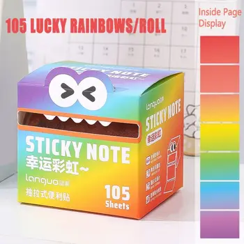 105 Fogli di Note Adesive Kawaii Estraibili, Blocchetti Creativi Perlescenti con Disegni Cartoon, Rotolo di Carta Traslucida Colorata per Appunti e Diario