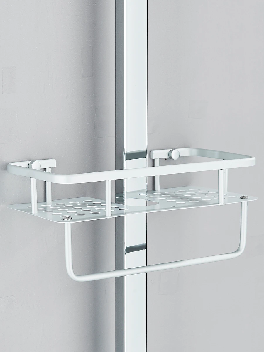 Wide view of full shower setup