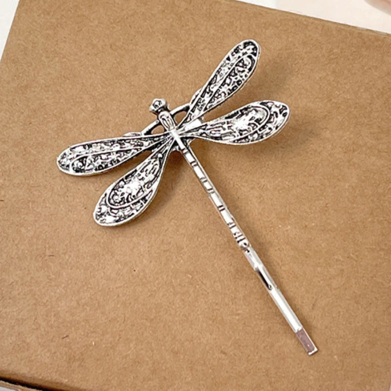 2 Silberfarbene Libellen-Haarspangen – Vintage-Haarnadeln Für Hochzeit & Alltag