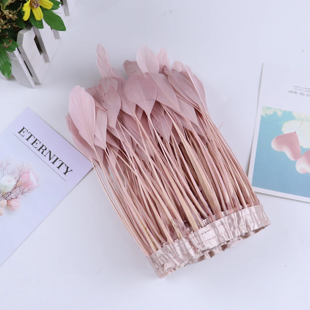 

2 ярда окрашенные натуральные гусиные перья для рукоделия полосатая оболочка лента свадебное платье аксессуар украшения из перьев Плюмаж