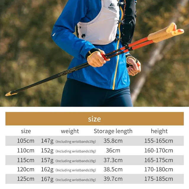 AONIJIE E4212 Folding Carbon Fiber Hiking Poles (2 Pcs) – Ultralight Trekking Sticks with Quick Lock 6