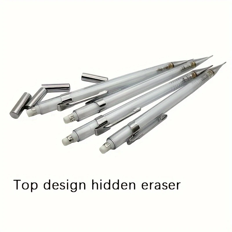 0.3/0.5/0.7/0.9mm Transparent Mechanical Pencil Set Replaceable Lead Art Painting Sketch Pencil Writing Supplies Gifts 4
