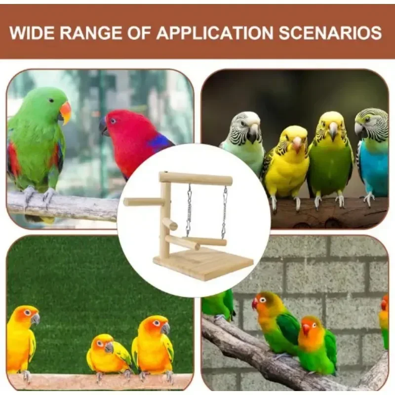Solid Wood Parrot Stand Training Rack Bird Toy Supplies Training Rack Parrot Stand Pole Interaction Toys parrot toy bird toy