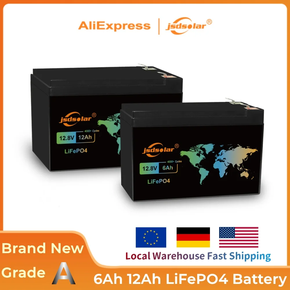 12V 6Ah 12Ah LiFePo4 Battery Lithium Iron Phosphate Batteries Built-in BMS for Kid Scooters Boat Motorcycle lithium battery
