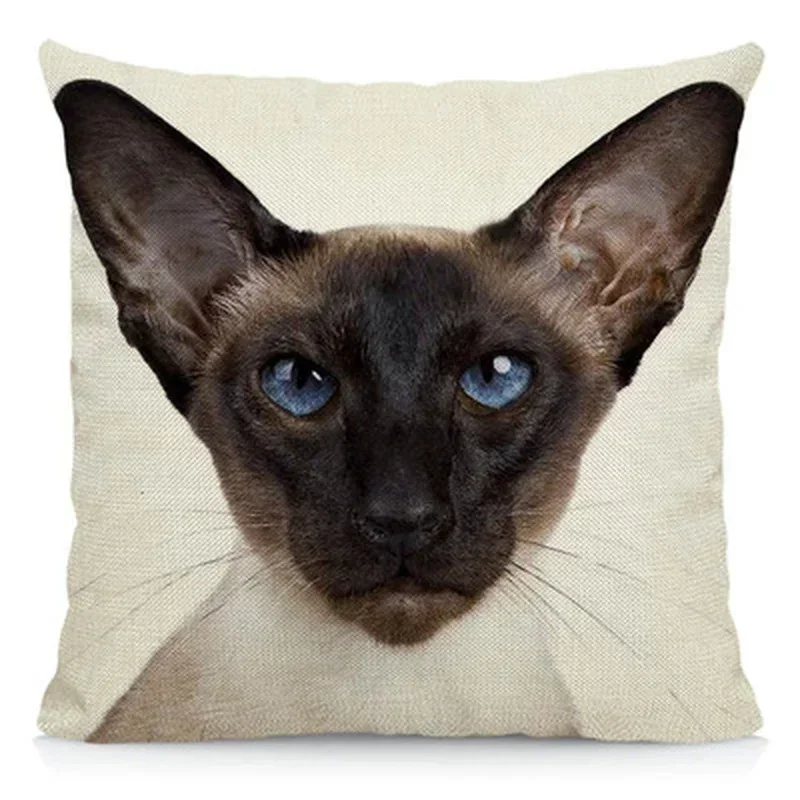 Cute Pet Cat Pattern Cushion Cover Living Room Bedroom Sofa Car Furniture Decorative Pillow Cover 45*45cm