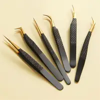 1PCS High Precision Stainless Steel Eyelash Tweezers For Eyelash Extension Grafting Anti Static Tweezers False Eyelashes And 2