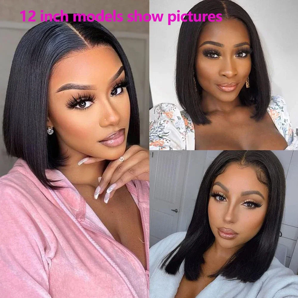 Bone Straight Glueless Short Bob Human Hair Wig Virgin Vietnam Bone Straight Raw Wig Lace Front Wigs for Women with Baby Hair