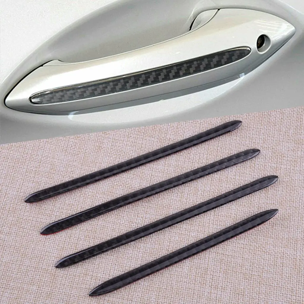 4Pcs/Set Carbon Fiber Door Handle Trim Stripe Cover Sticker Fit for BMW