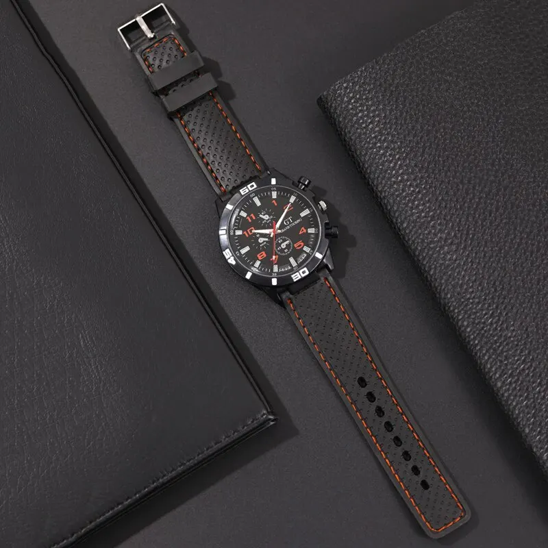 2023 Fashion Mens Sports Silicone Watches Classic Luxury Racing Business Casual Quartz Watch Gifts for Men Relogio Masculino