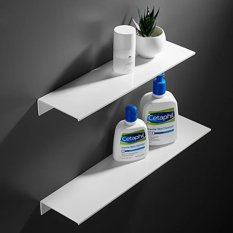 Floating Bathroom Shelves Without Drilling Storage Wall Rack Home Organizer Ledge Hardwares Cabinet Kitchen Accessories Toilet 3