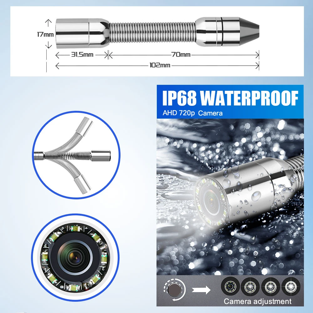 20M/30M/40M/50M Pipe Inspection Camera IP68 Drain Sewer Pipeline Industrial  Endoscope With DVR Recording Function 9 Monitor - AliExpress