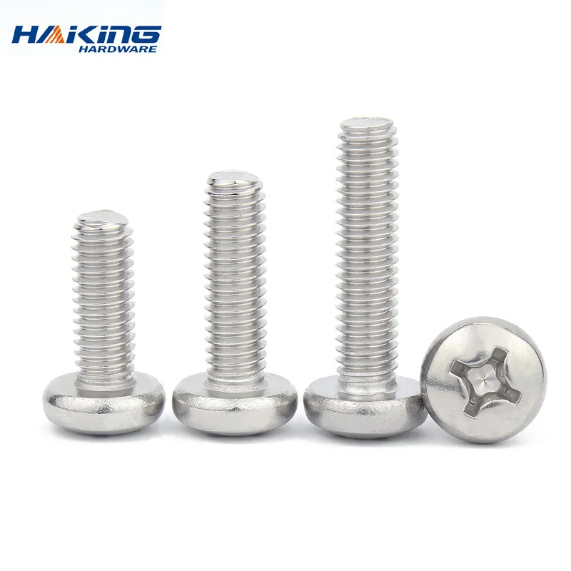 Stainless Steel Screws 10/50 M2-M8 A2 304 Stainless steel Cross Round Phillips Pan Head Screw Bolt Dia 2-8mm Length 3-100mm
