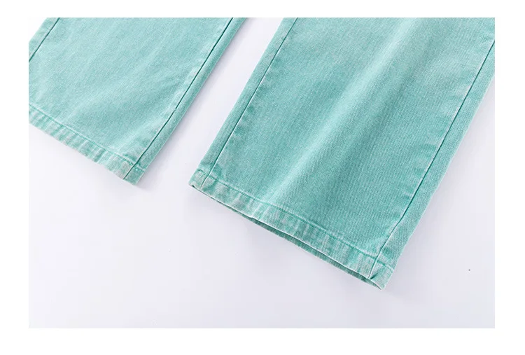 summer teen girls water washed punk wide leg jumpsuit junior kids loose slimming casual Cowboy overalls 4-14 child ropa trousers