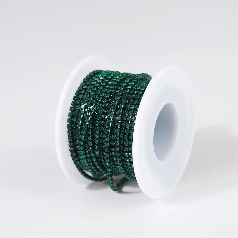 Vibrant Rhinestone Cup Chain with Colorful Base - Luxurious Sewing and Apparel Accessory