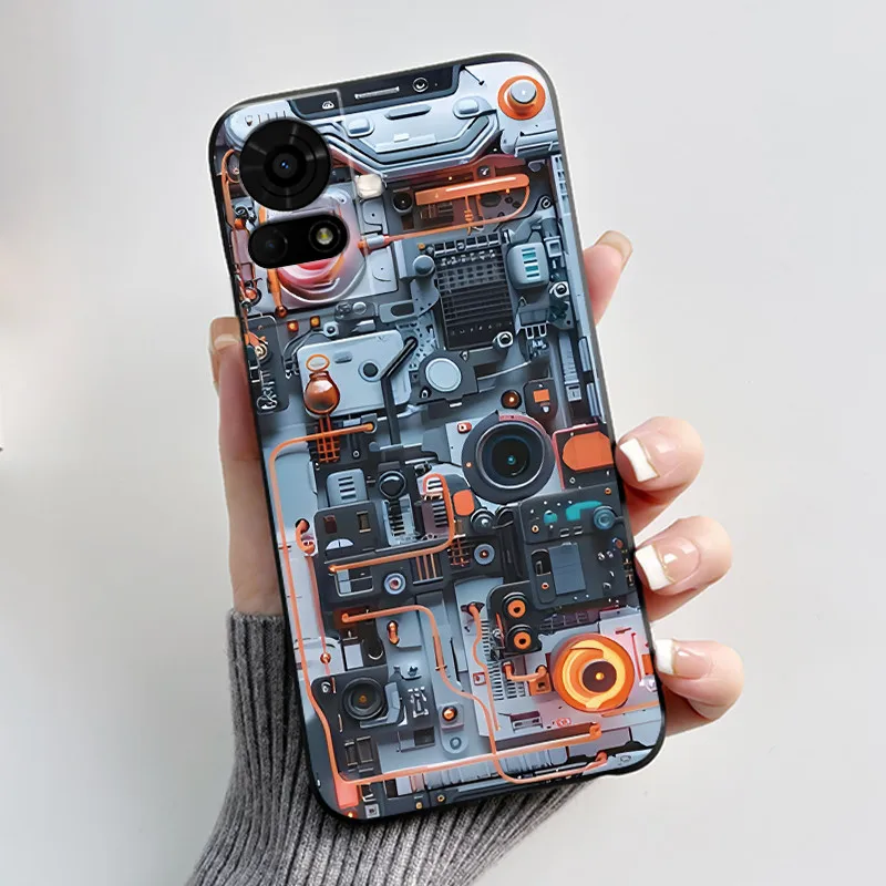 Aesthetic Luxury Soft Silicone Protective Back Cover - Black Shell