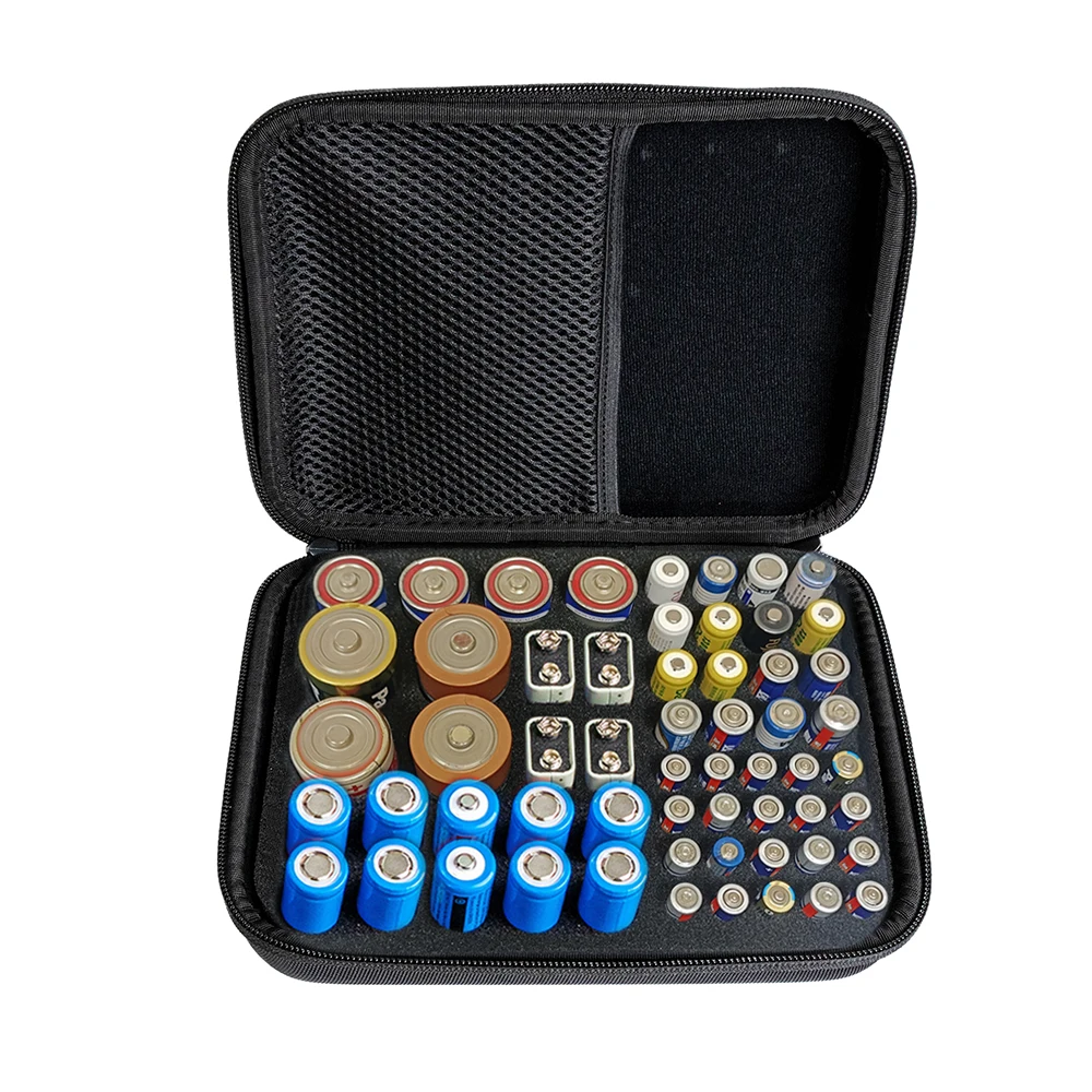 Portable Hard EVA Shockproof Battery Organizer with Tester - 146 Pcs Storage Case Box Holder