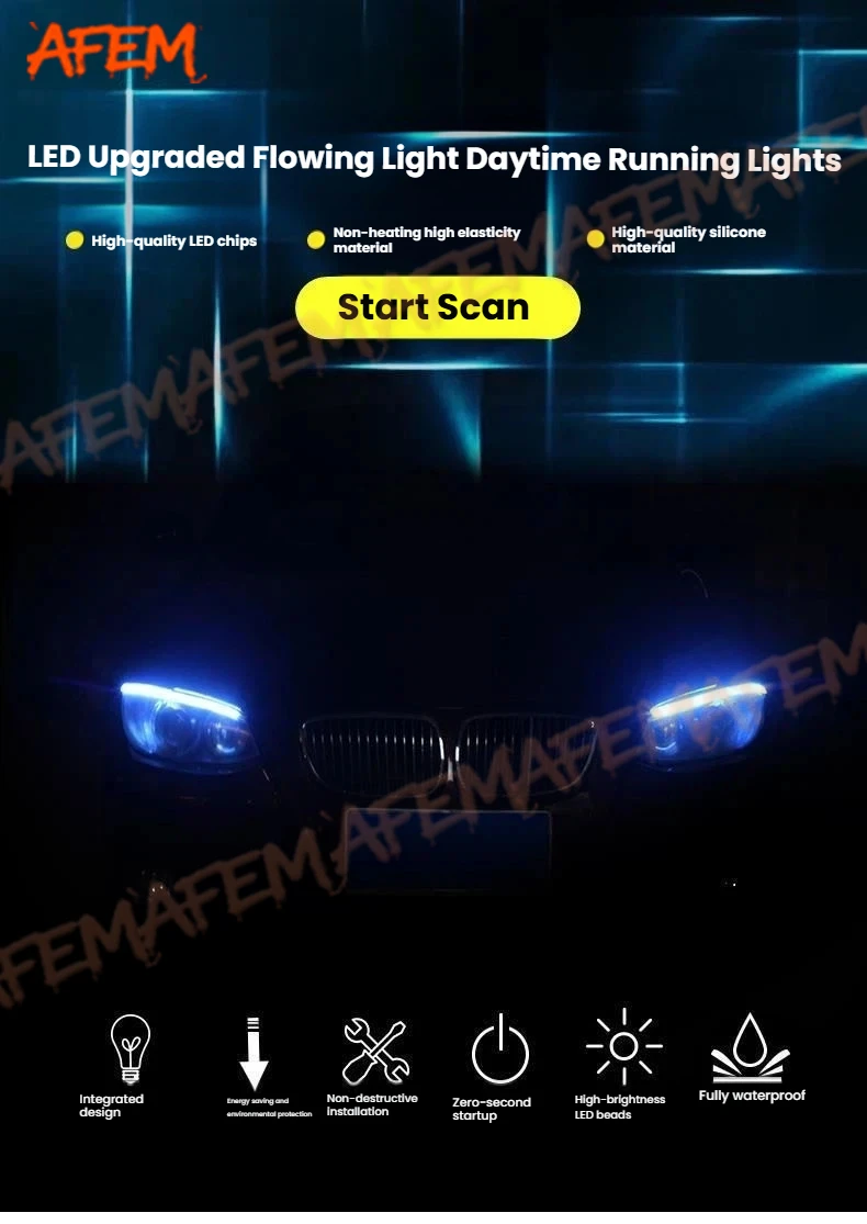 2 Stück 12V LED-Lichtleisten-Scheinwerfer für Auto-Tagfahrlichter Blinkerlampe DRL für Toyota C-HR CHR 2014-2022 – Detail 1