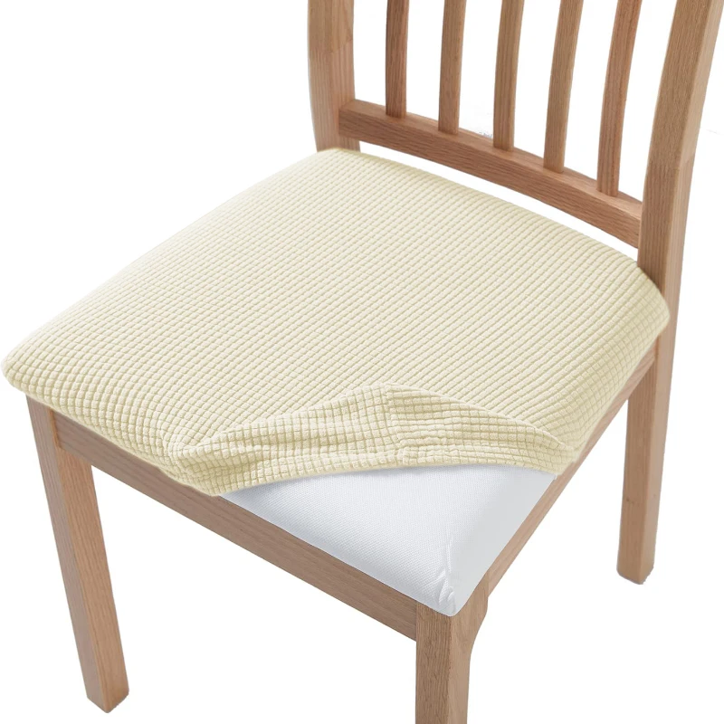 Stretch Jacquard Upholstered Dining Chair Seat Protector Slipcovers