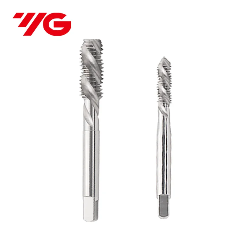 1PCS YG HSSE 미터법 왼쪽 나선형 플루트 탭 M2M2.5M3M4M M6M8M10M12M14M16 X0.45L X0.8L X1.5L 기계 주석 코팅 나사 스레드 탭